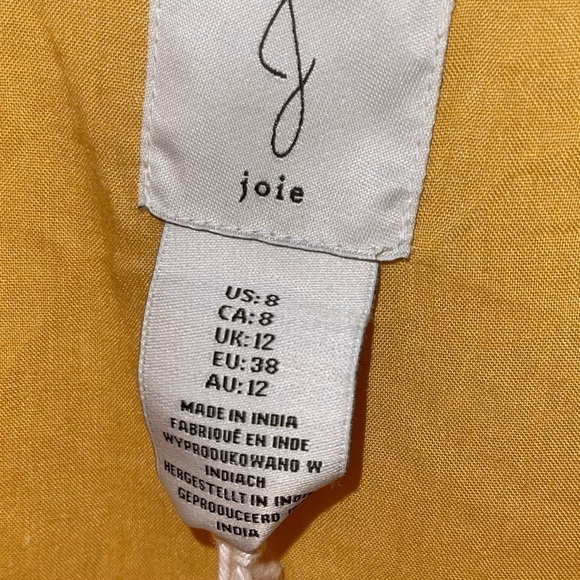 NWT Joie x Revolve Yellow Floral Embroidered Tiered Midi Dress Size 8 - Picture 8 of 9